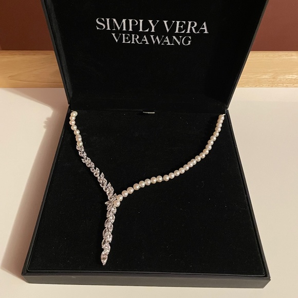 Silver Pearl White Sapphire Necklace